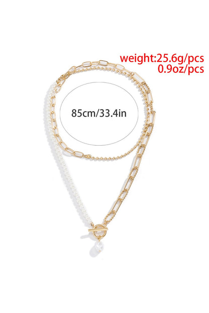 Pearl Beaded Vintage Chain Necklace