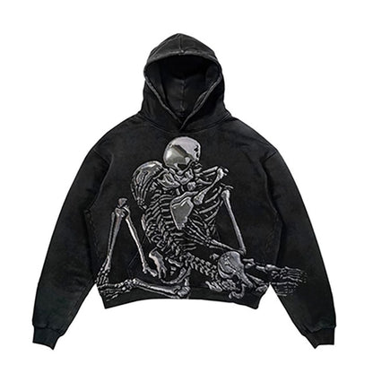 Streetwear Skull Print Hoodies